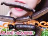 ASMR SNAKE Sausages with water spinach , exotic food (Eating Sound) No Talking | LINH-ASMR