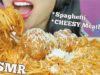 ASMR SPAGHETTI + MOZZARELLA CHEESE MEATBALLS (STICKY SQUISHY EATING SOUNDS) NO TALKING | SAS-ASMR