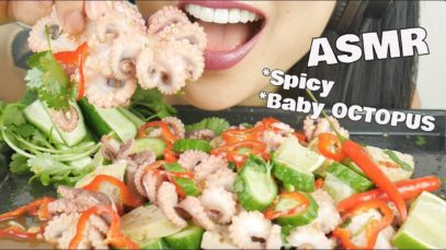 ASMR SPICY BABY OCTOPUS THAI SALAD (EXTREME CHEWY CRUNCHY EATING SOUNDS) NO TALKING | SAS-ASMR
