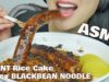 ASMR Spicy BLACKBEAN NOODLES + GIANT Rice Cake (SOFT CHEWY EATING SOUNDS) NO TALKING | SAS-ASMR