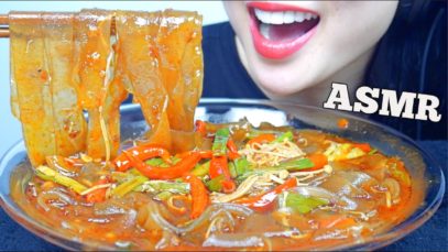 ASMR SPICY CLEAR WIDE GLASS NOODLES (EATING SOUNDS) NO TALKING | SAS-ASMR