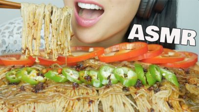 ASMR SPICY ENOKI MUSHROOM (EXTREME CRUNCHY EATING SOUNDS) NO TALKING | SAS-ASMR