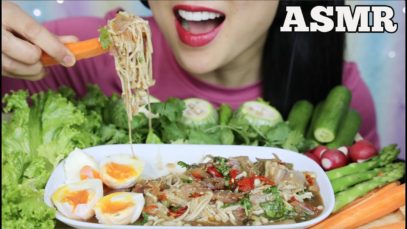 ASMR SPICY ENOKI MUSHROOM SALAD + FRESH VEGGIES (CRUNCHY EATING SOUNDS) NO TALKING | SAS-ASMR