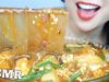 ASMR SPICY GIANT GLASS NOODLES + KING OYSTER MUSHROOMS EATING SOUNDS) NO TALKING | SAS-ASMR
