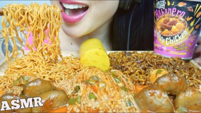 ASMR SPICY HARBANERO SPICY NOODLES Vrs SPICY BLACKBEAN NOODLES (EATING SOUNDS) NO TALKING | SAS-ASMR