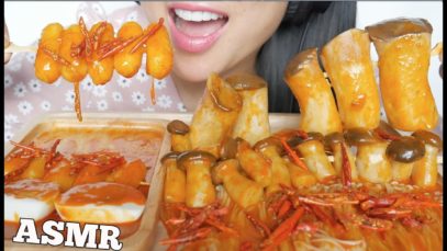 ASMR SPICY MUSHROOM CHEESY RICE CAKE PARTY (EXTREME EATING SOUNDS) NO TALKING | SAS-ASMR