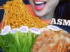 ASMR SPICY NOODLES + KIMCHI + GREEN ONIONS + FISH CAKES (EATING SOUNDS) NO TALKING | SAS-ASMR