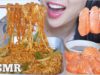 ASMR SPICY NOODLES + SALMON SASHIMI + FIRE SAUCE (EATING SOUNDS) NO TALKING | SAS-ASMR