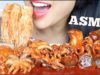 ASMR SPICY OCTOPUS ENOKI + KING OYSTER MUSHROOMS (EATING SOUNDS) NO TALKING | SAS-ASMR