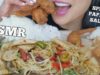 ASMR SPICY PAPAYA SALAD + CHICKEN WING (EXTREME CRUNCHY EATING SOUNDS) NO TALKING | SAS-ASMR