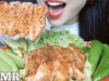 ASMR SPICY SALMON SASHIMI FRESH VEGGIE SALAD (CRUNCHY EATING SOUNDS) NO TALKING | SAS-ASMR