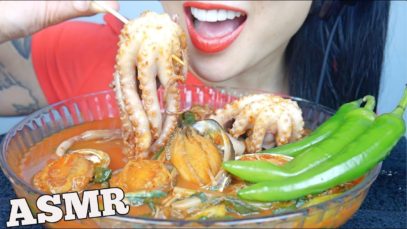 ASMR SPICY SEAFOOD *OCTOPUS + ABALONE (EATING SOUNDS) NO TALKING | SAS-ASMR
