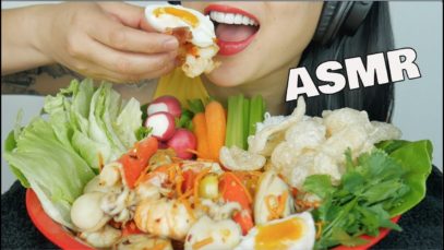 ASMR SPICY SEAFOOD SALAD (CRUNCHY EATING SOUNDS) NO TALKING | SAS-ASMR