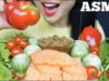 ASMR SPICY THAI DIPPING SAUCE + SALMON SASHIMI + FRESH VEGGIES (EATING SOUNDS) NO TALKING | SAS-ASMR