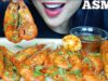 ASMR SPOT PRAWNS EGG CORN SPICY SEAFOOD SAUCE (EATING SOUNDS) NO TALKING | SAS-ASMR
