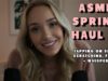 ASMR Spring Break Fashion Haul | whispers, tapping on shoes, scratching, fabric