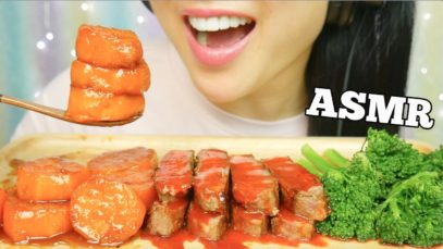ASMR STEAK + CANDIED YAMS (EATING SOUNDS) NO TALKING | SAS-ASMR