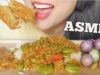 ASMR STIR FRY SPICY STINK BEAN + PORK SATAY with PEANUT SAUCE (EATING SOUNDS) NO TALKING | SAS-ASMR
