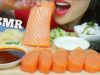 ASMR SUSHI GRADE SALMON SLAB SASHIMI + FIRE SAUCE + MAYO (EATING SOUNDS) NO TALKING | SAS-ASMR