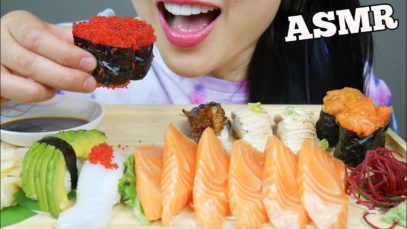 ASMR SUSHI PLATTER *SASHIMI + NIGIRI (EATING SOUNDS) NO TALKING | SAS-ASMR