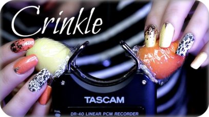 ASMR TASCAM Mic Crinkling (NO TALKING) Deep Ear Relaxing Crinkles ? Plastic Wrap, Vinyl, Paper +