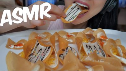 ASMR Thai Crispy Pancake ขนมเบื้อง (EATING SOUND) No Talking | SAS-ASMR