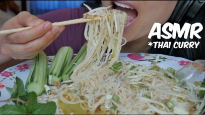 ASMR Thai Fish CURRY NOODLES (EATING SOUNDS) No Talking | SAS-ASMR