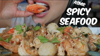 ASMR Thai Spicy SEAFOOD BOIL (EATING SOUNDS) NO TALKING | SAS-ASMR