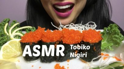 ASMR Tobiko Nigiri (Crunchy Flying Fish Roe) NO TALKING Eating Sounds | SAS-ASMR