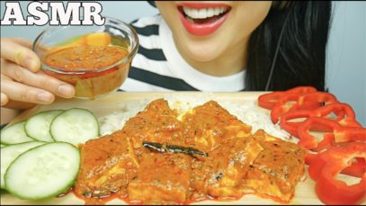 ASMR TOFU TIKKA MASALA + SWEET PEPPERS + CUCUMBERS (EATING SOUNDS) NO TALKING | SAS-ASMR