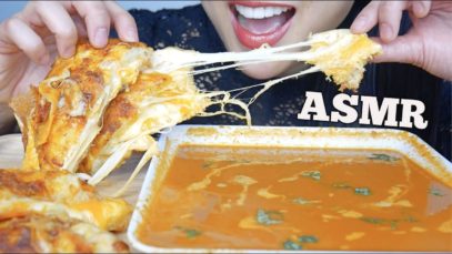 ASMR TOMATO SOUP + PIZZA BREAD GRILL CHEESE (EATING SOUNDS) NO TALKING | SAS-ASMR