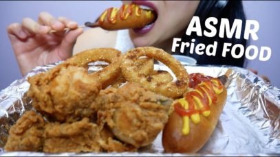 ASMR ULTIMATE Fried FOOD (Onion Rings, Fried Chicken + Corndogs) NO TALKING EATING SOUNDS | SAS-ASMR