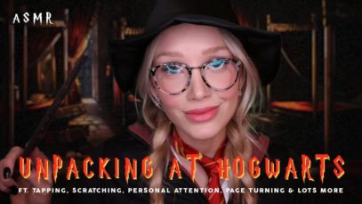 ASMR UNPACKING AT HOGWARTS (Harry Potter Roleplay) | tapping glasses, scratching wood + lots more!