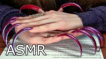 ASMR Whisper Questions and Answers about my long nails & FUNNY CAT