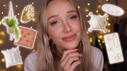 ASMR whispers, tapping, scratching + fabric sounds (urban outfitters home haul)
