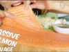 ASMR WHOLE MASSIVE SALMON SLICE (EXTREME SAVAGE EATING SOUNDS) NO TALKING | SAS-ASMR