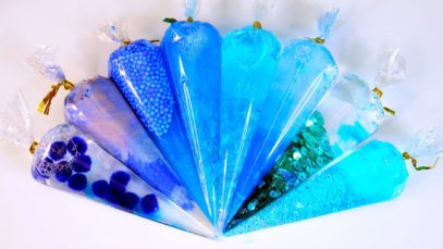 【DIY】Slime With Piping Bags | BLUE Glossy Slime ?Oddly Satisfying Video 2020?
