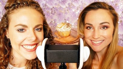 Double ASMR Wet Mouth Sounds & Eating Cupcakes! Binaural Ear to Ear Whisper, 3Dio Lip Smacking