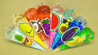 How To Make Clear Slime with Piping Bags – Satisfying FRUIT Slime ASMR Video