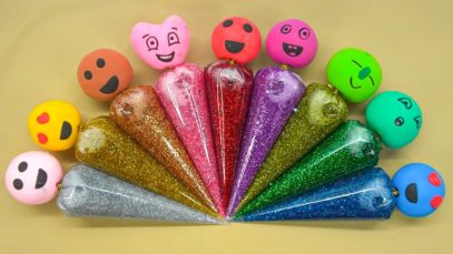 How To Make Glitter Slime with Funny Piping Bags! Oddly Satisfying Video Slime ASMR