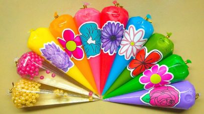 How To Make Glossy Slime with Piping Bags! Satisfying Flower Slime ASMR Video