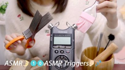 [Japanese ASMR] 10 ASMR Triggers For Sleep & Relaxing / DR-40 / Whispering