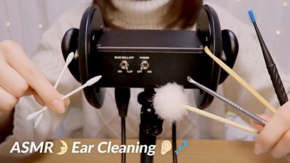 [Japanese ASMR] 6 types of Ear Cleaning Sounds / 耳かきの音 / 囁き声