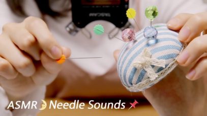[Japanese ASMR] Needle Sounds / Pushing Pins / 色々な物に針を刺す?