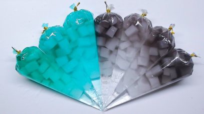 Making 2 Colors JELLY CUBE with Piping Bags ? Oddly Satisfying Slime Video ?ASMR️?