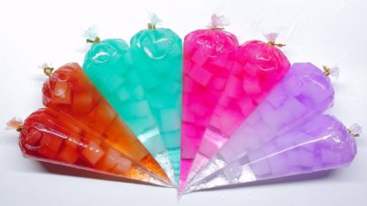 Making 4 Colors JELLY CUBE Slime with Piping Bags ? Oddly Satisfying Slime Video ?ASMR️?