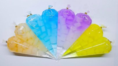 Making 4 Colors JELLY CUBE Slime with Piping Bags ? Oddly Satisfying Slime Video ⭐ASMR️⭐