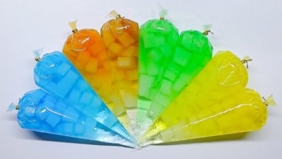 Making 4 Colors JELLY CUBE Slime with Piping Bags ? Oddly Satisfying Slime Video ?ASMR️?