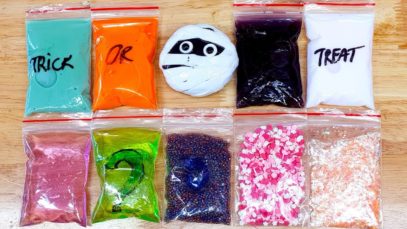 Making Crunchy Slime with Bags and Cracking Clay ! Satisfying Slime ASMR Videos #47 Halloween