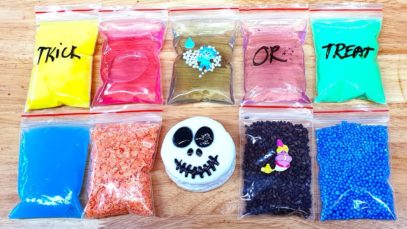 Making Crunchy Slime with Bags and Cracking Clay ! Satisfying Slime ASMR Videos #48 Halloween